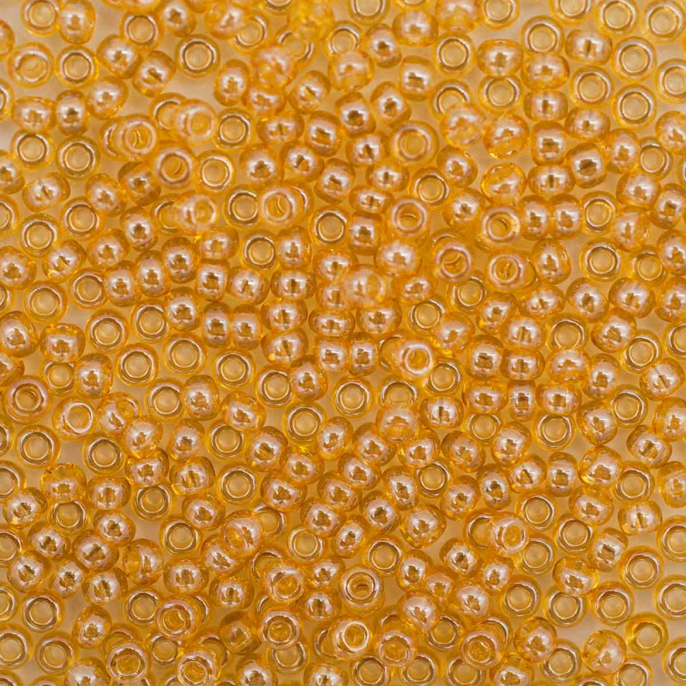 Бисер прозрачный, цвет 16020 светло-янтарный блестящий | Preciosa
