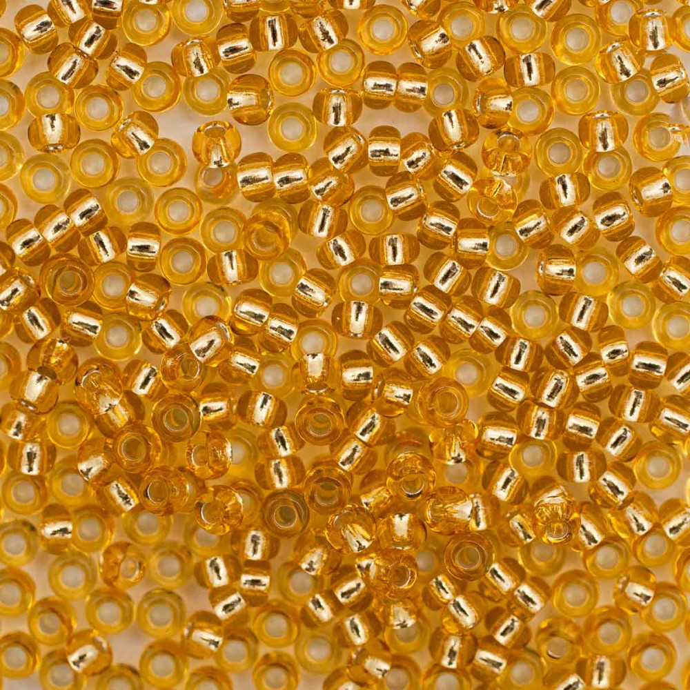 Бисер прозрачный c серебряным прокрасом, цвет 17020 светло-янтарный | Preciosa