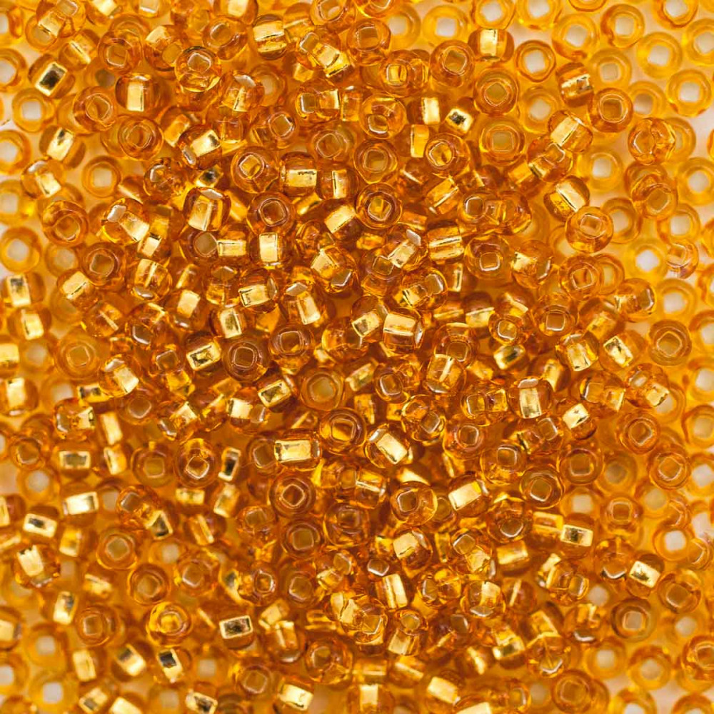 Бисер прозрачный c серебряным прокрасом, цвет 17050 янтарный | Preciosa