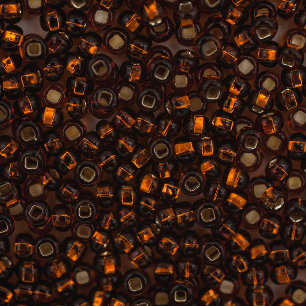 Бисер прозрачный c серебряным прокрасом, цвет 17110 коричневый | Preciosa