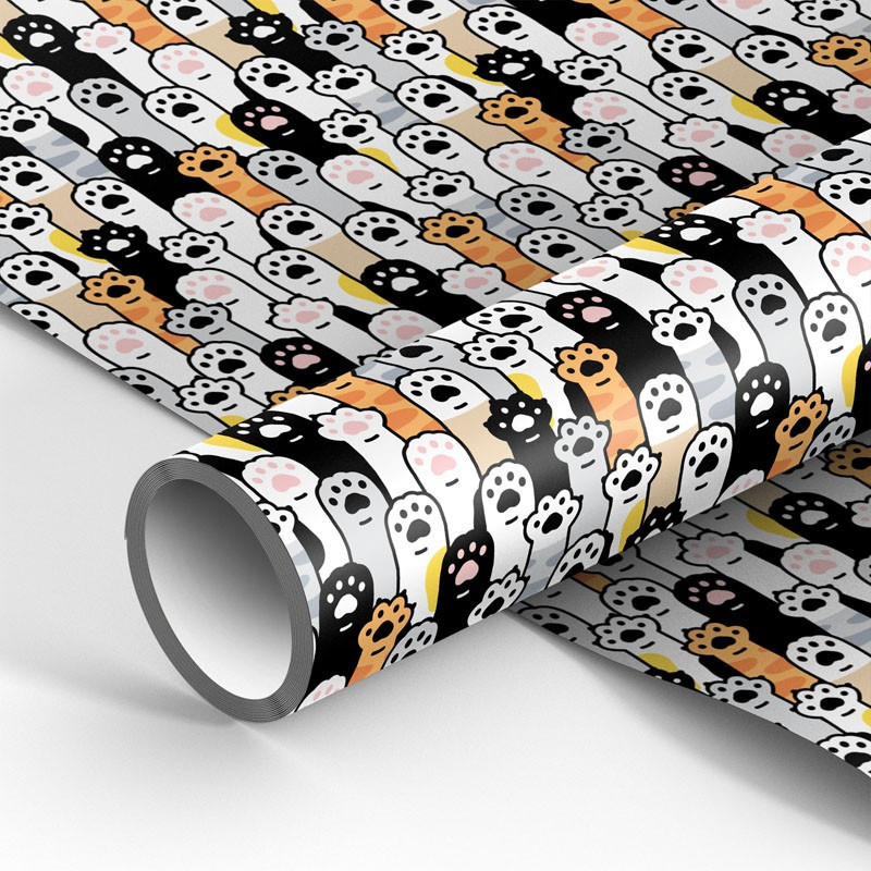 Бумага упаковочная «Cute paws» | Meshu