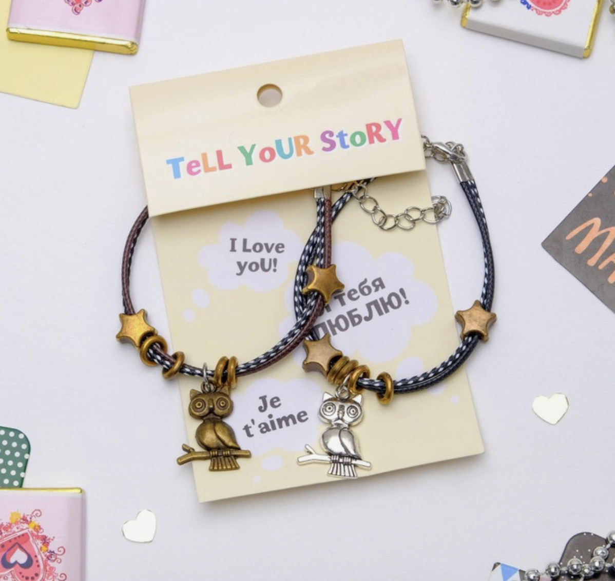 Комплект браслетов | Неразлучники | Tell your story