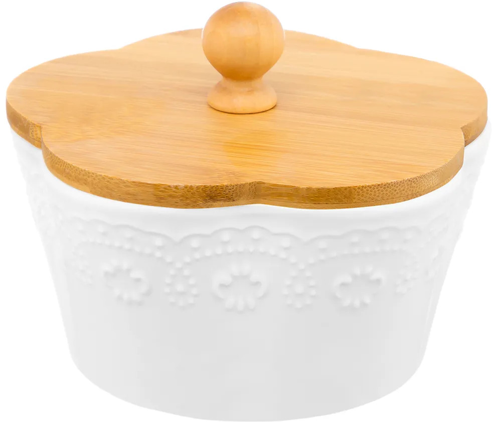 Банка для печенья «Цветок» | Белый узор | Elan Gallery