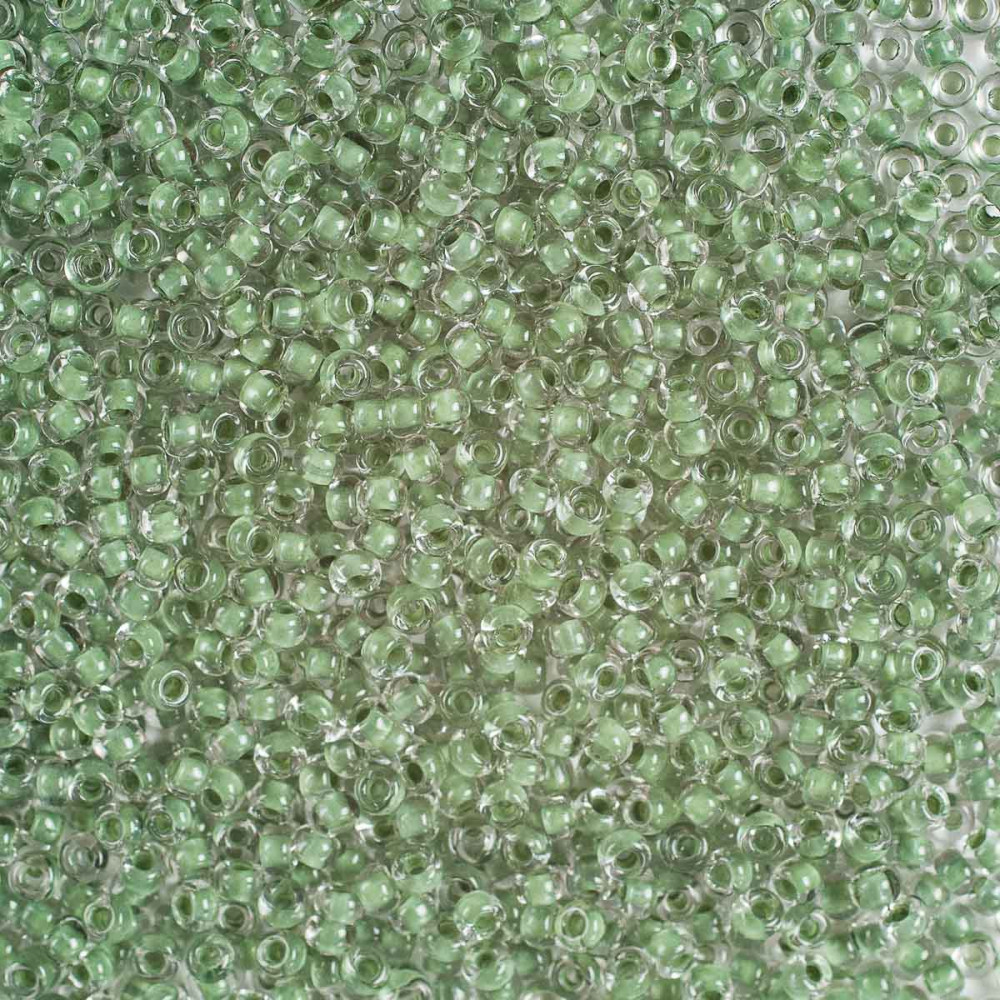 Бисер кристально-прозрачный с цветным прокрасом, цвет 38359 оливковый | Preciosa