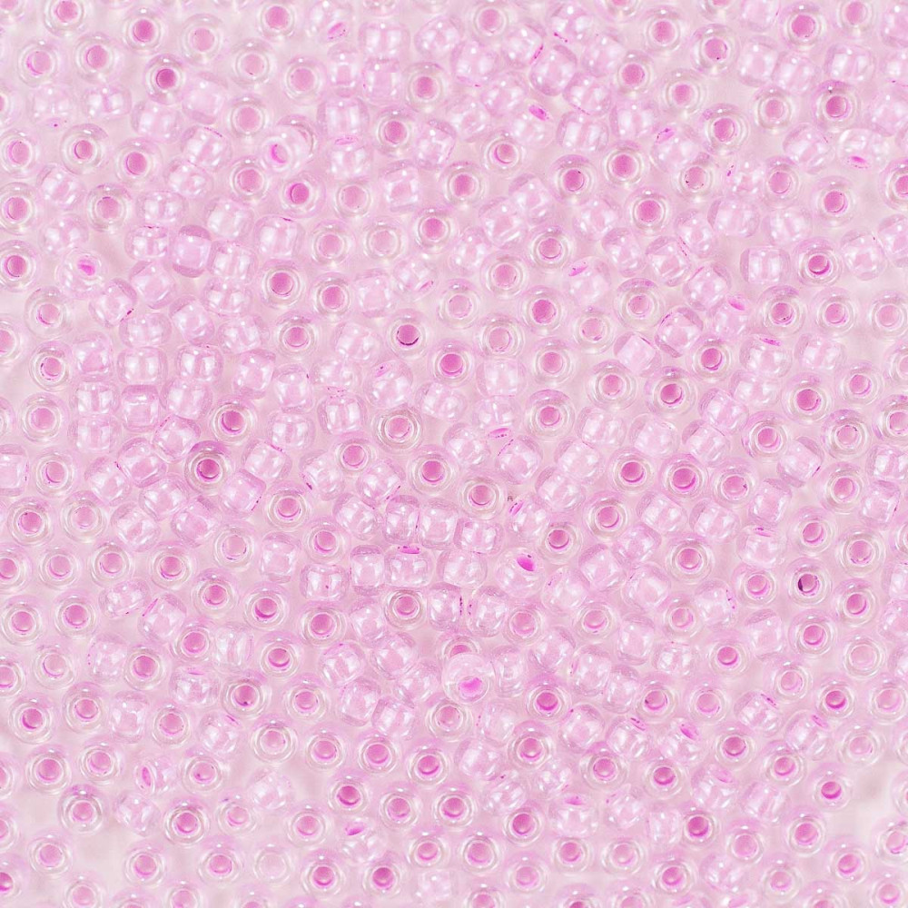 Бисер кристально-прозрачный с цветным прокрасом терра блестящий, цвет 38626 светло-сиреневый | Preciosa