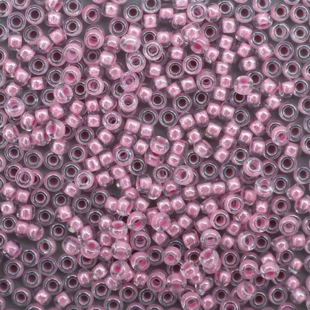 Бисер кристально-прозрачный с цветным прокрасом терра блестящий, цвет 38694 персико-розовый | Preciosa