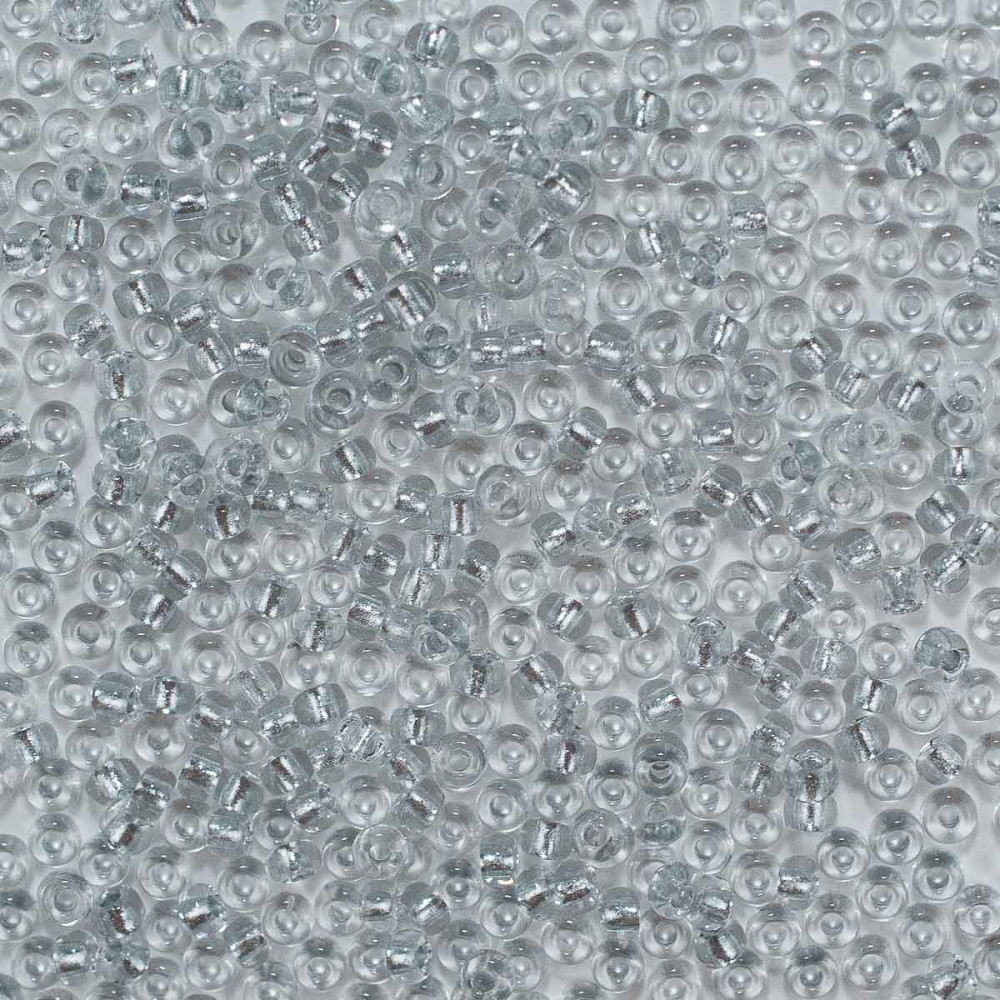 Бисер прозрачный c серебряным прокрасом, цвет 68108 бесцветный | Preciosa
