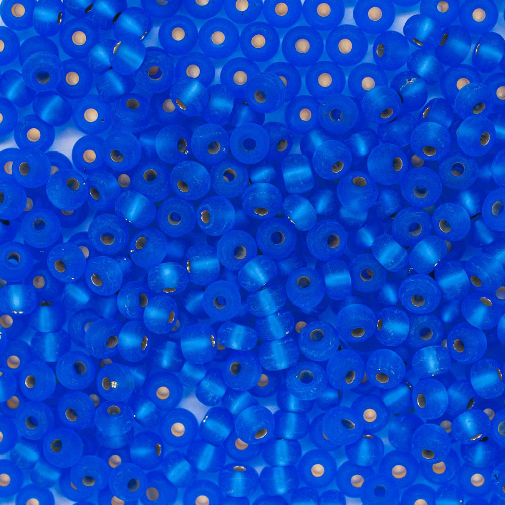 Бисер прозрачный с серебристым прокрасом матовый, цвет 37050M синий | Preciosa