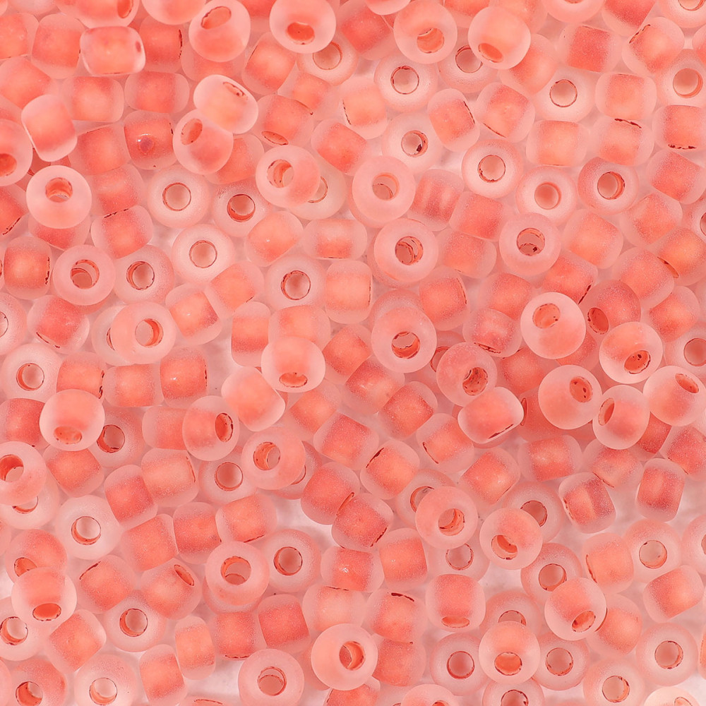 Бисер прозрачный матовый с прокрасом, цвет 38389M оранжевый | Preciosa