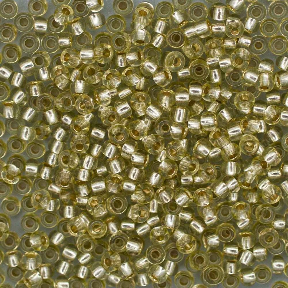 Бисер прозрачный c серебряным прокрасом, цвет 78153 светлый жёлто-зелёный | Preciosa