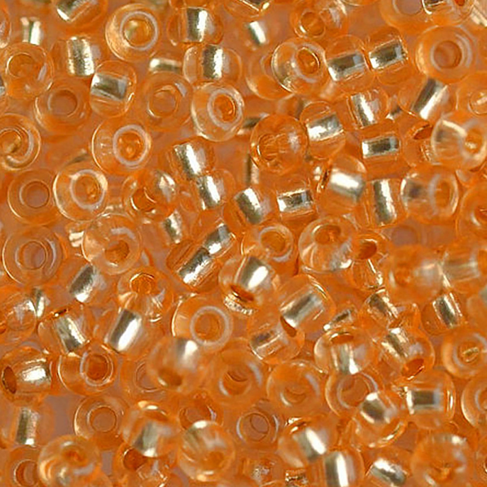 Бисер прозрачный c серебряным прокрасом, цвет 78184 светло-оранжевый | Preciosa