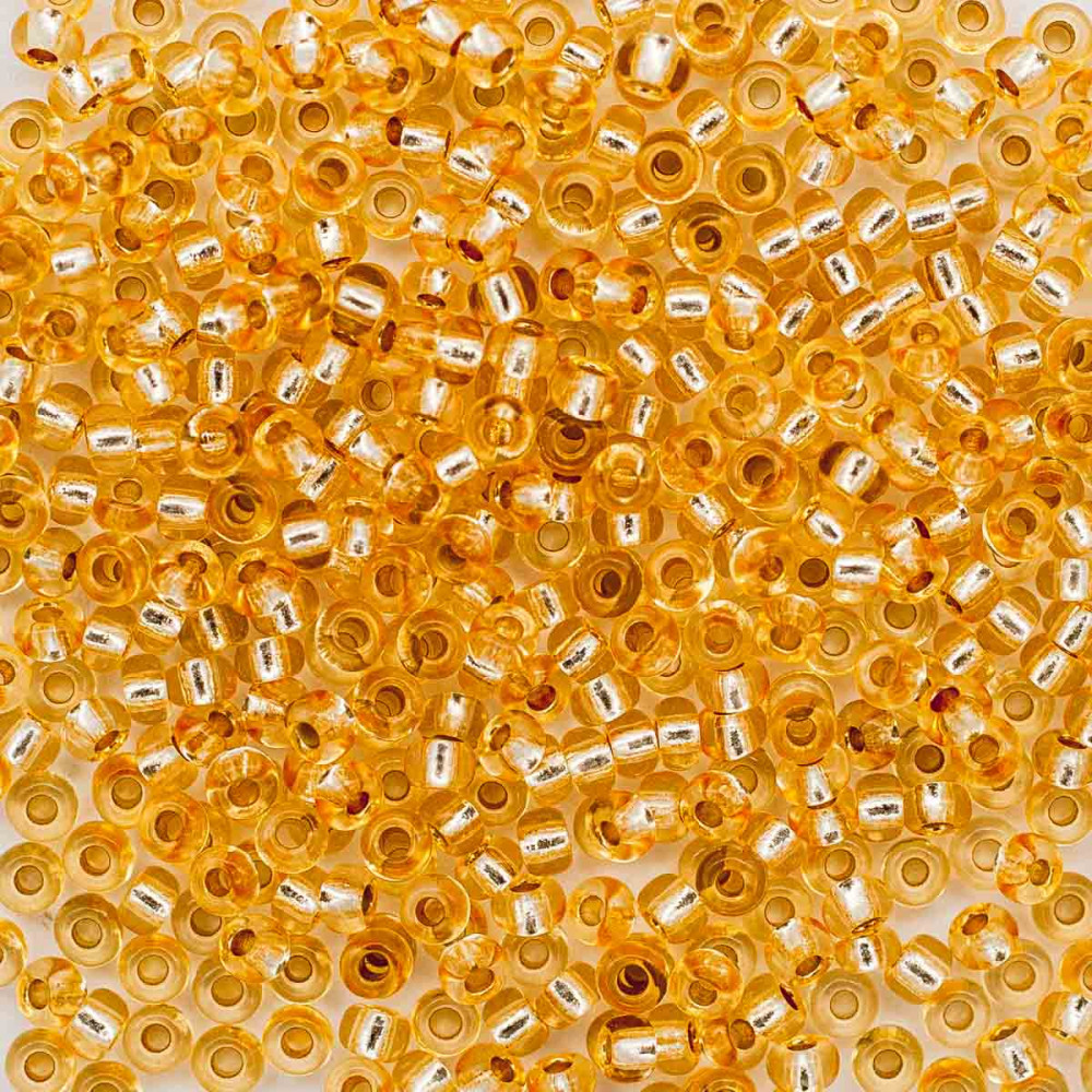 Бисер прозрачный c серебряным прокрасом, цвет 78182 светлый оранжево-жёлтый | Preciosa