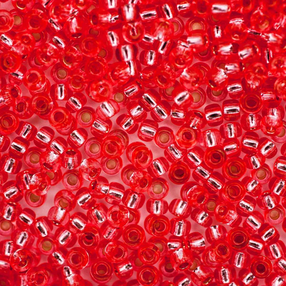 Бисер прозрачный c серебряным прокрасом, цвет 78191 светлый персико-розовый | Preciosa