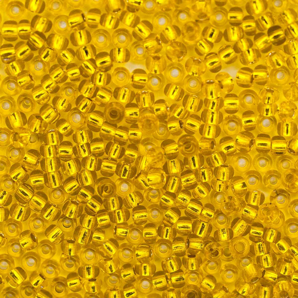 Бисер прозрачный c серебряным прокрасом, цвет 87010 жёлтый | Preciosa