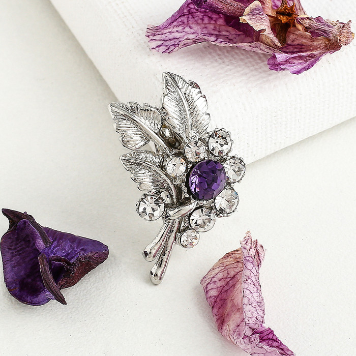 Брошь «Веточка с цветами» | Цветы | Queen Fair