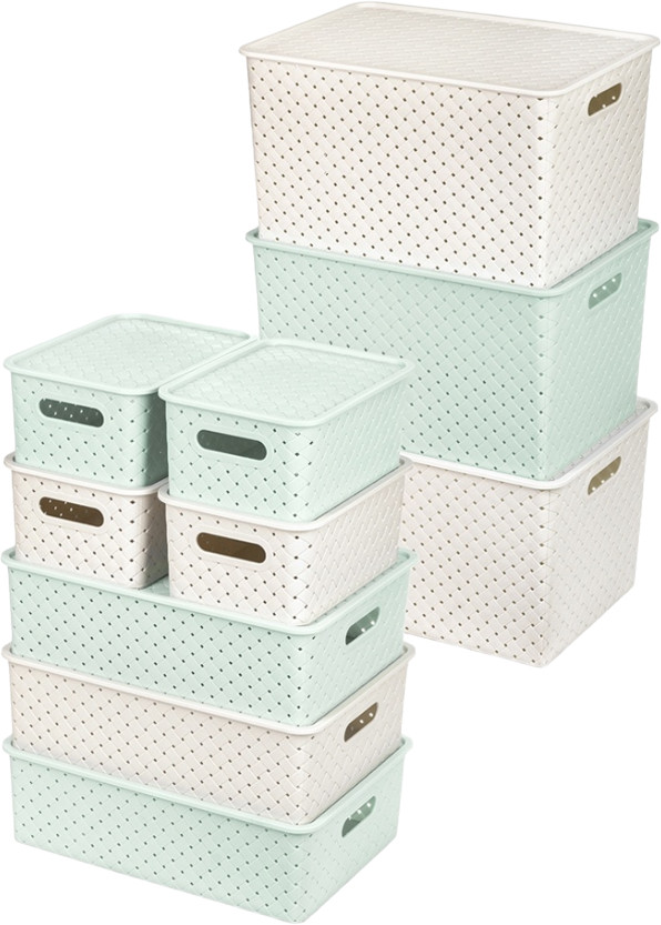 Набор корзин с крышкой | Береста | El Casa