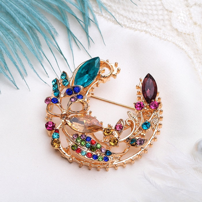 Брошь «Подкова самоцветная» | Обереги | Queen Fair