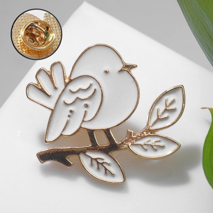 Брошь «Птичка на веточке» | Птицы | Queen Fair