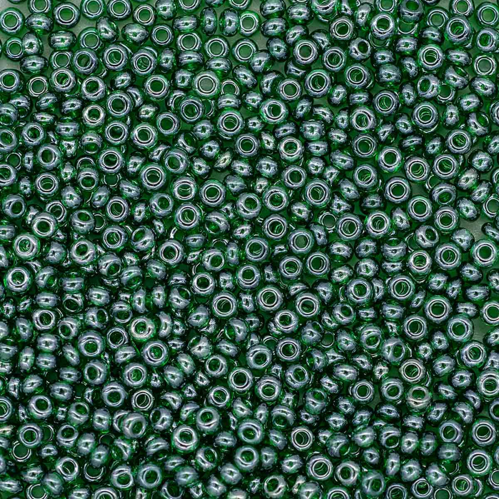 Бисер прозрачный блестящий, цвет 56290 темно-зеленый | Preciosa