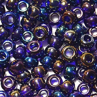 Бисер прозрачный с радужным покрытием, цвет 31110 самый темный синий | Preciosa
