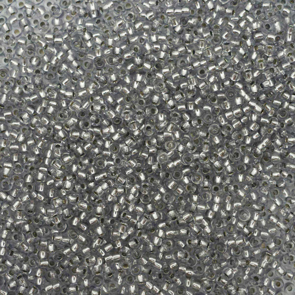 Бисер прозрачный с серебристым центром, цвет 78121 светлый сиренево-серый | Preciosa