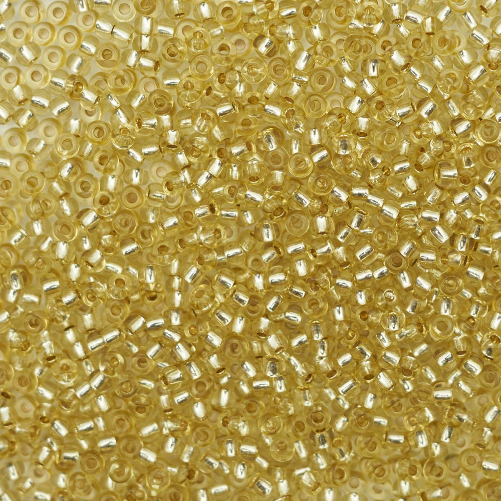 Бисер прозрачный с серебристым центром, цвет 78151 светлый зеленовато-желтый | Preciosa