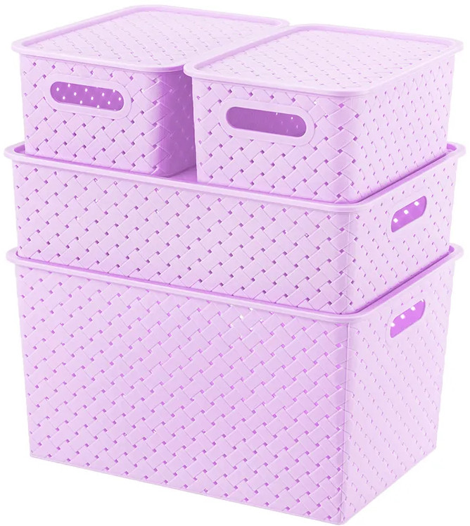 Набор корзин с крышками | Береста | El Casa