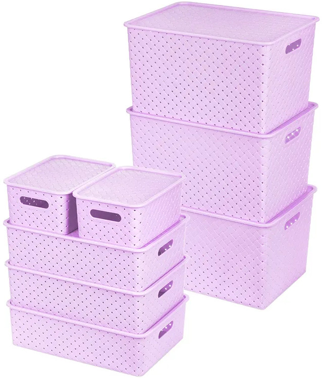 Набор корзин с крышками | Береста | El Casa