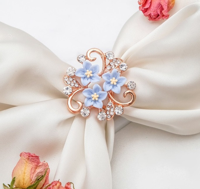 Кольцо для платка «Цветы незабудки» | Цветы | Queen Fair