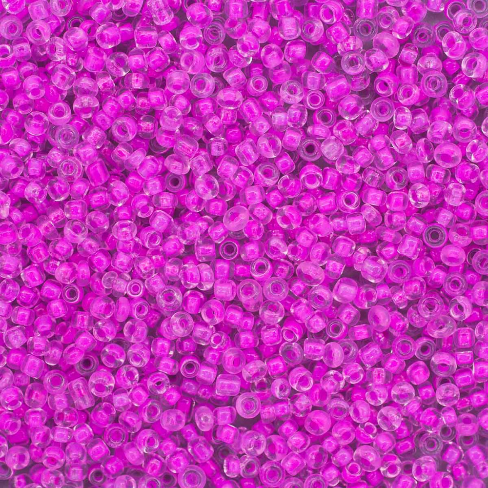 Бисер прозрачный с цветным центром, цвет 138 розовый | Astra&Craft