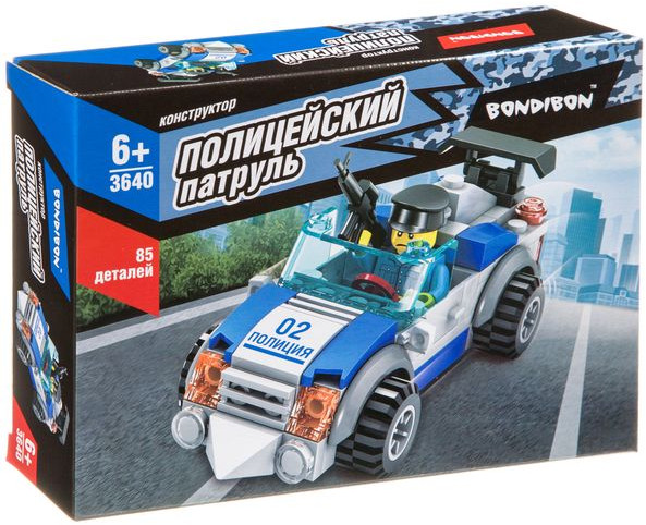 Конструктор «Машина» | Полицейский патруль | Bondibon