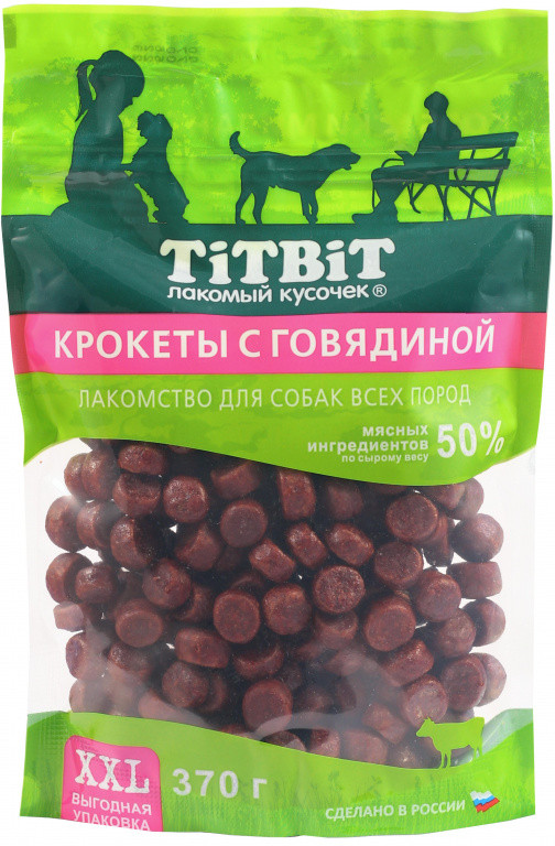 Крокет для собак всех пород с говядиной | Лакомый кусочек | TiTBiT