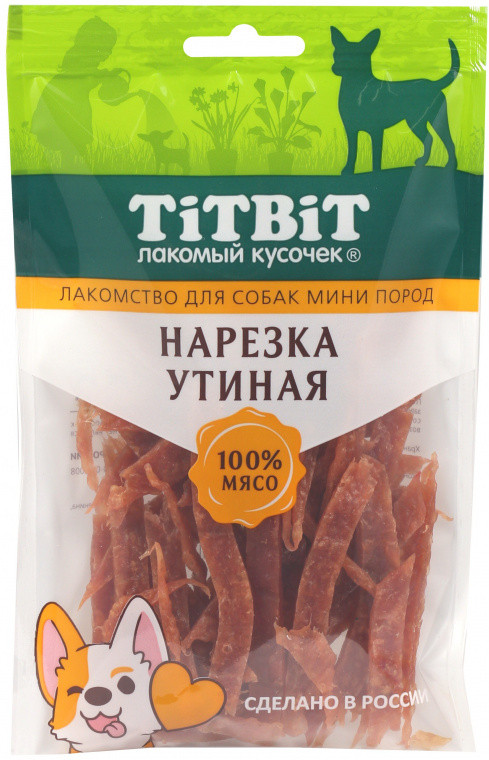 Лакомство для собак мини пород «Нарезка утиная» | Лакомый кусочек | TiTBiT