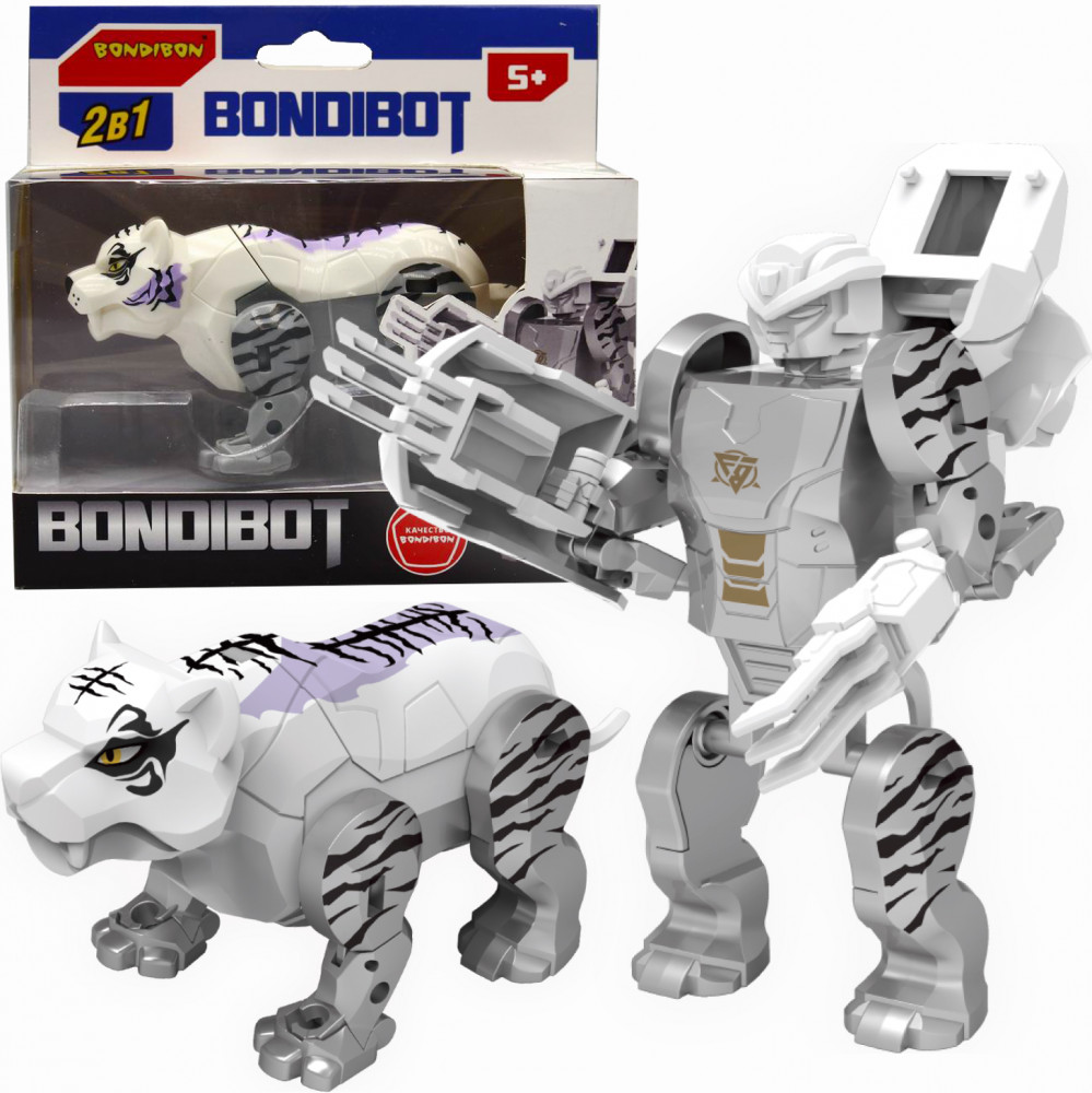 Трансформер «Робот-белый тигр» | Bondibot | Bondibon