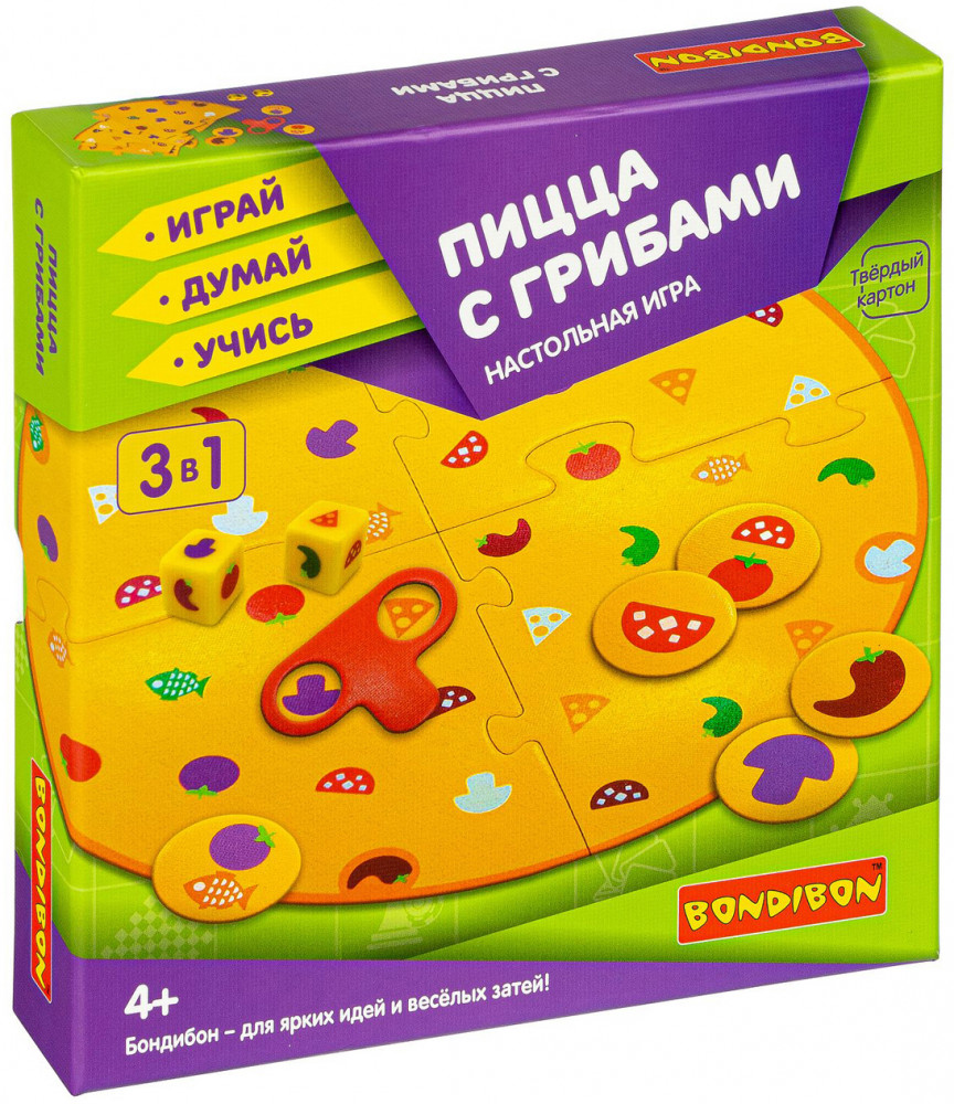 Игра настольная «Пицца с грибами» | Играй. Думай. Учись | Bondibon
