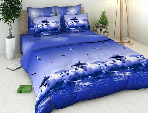 Комплект постельного белья «Океан» (арт. 1511/1, 2-спальный, бязь, 2 наволочки 70х70) | Природа-матушка | ТДЛ Текстиль