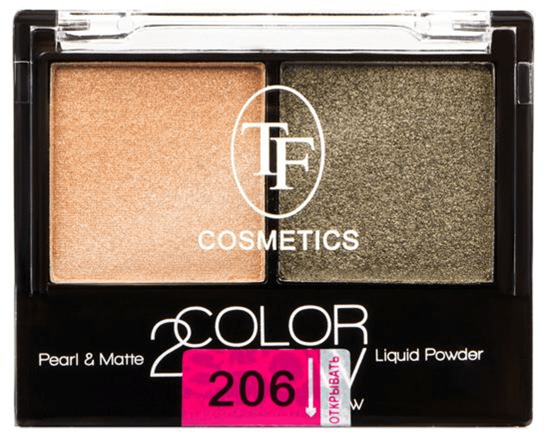 Тени для век «Color Show», оттенок 206 светло-бежевый и зеленый | Triumph