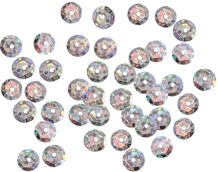 Пайетки граненые, цвет 50112 серебро голограмма | Astra&Craft