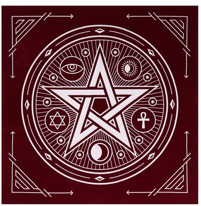 Скатерть для гадания бархатная «Пентаграмма» | Лас Играс аксессуары для гадания | Лас Играс