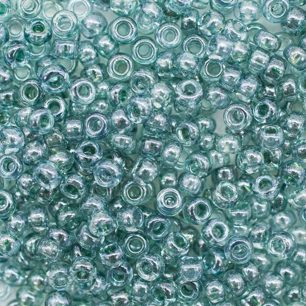 Бисер прозрачный блестящий, цвет 48055 зеленовато-серый | Preciosa