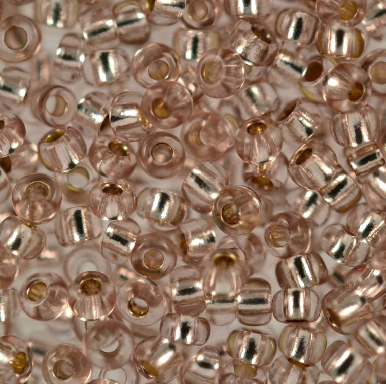 Бисер прозрачный с серебристым центром, цвет 78113 светлый коричнево-бежевый | Preciosa