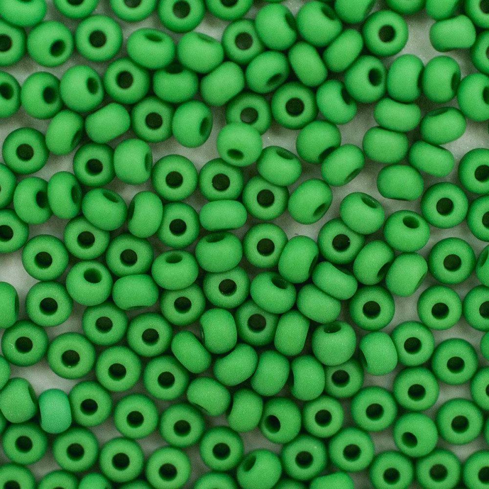 Бисер непрозрачный матовый, цвет 53250М зеленый | Preciosa