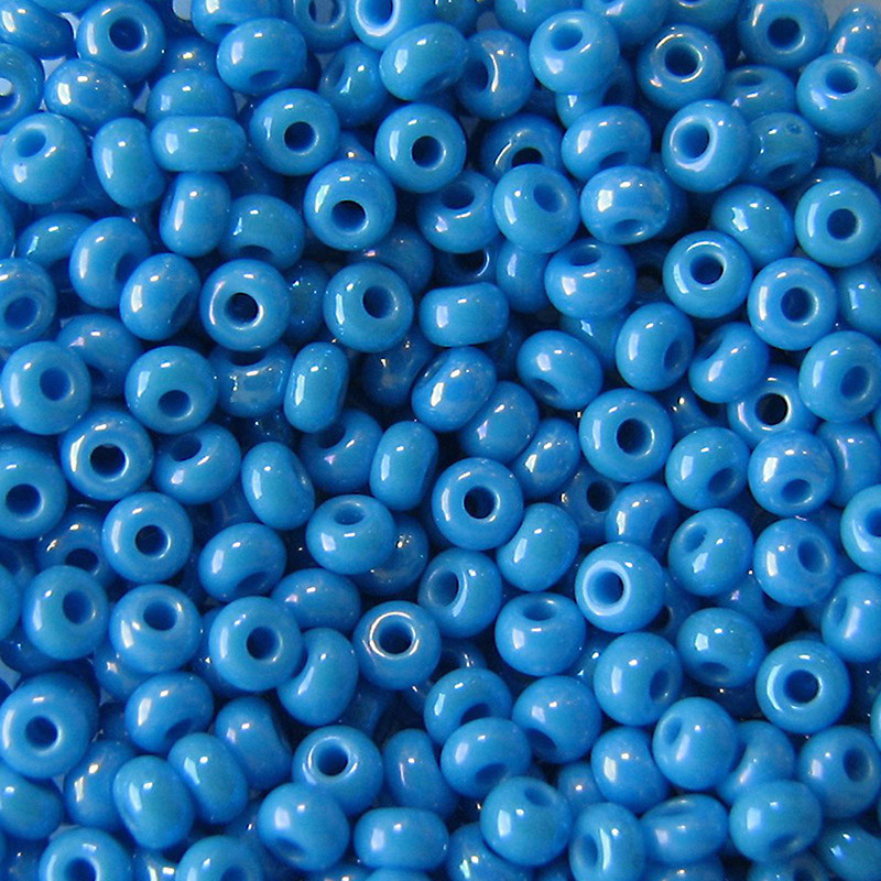 Бисер непрозрачный радужный, цвет 64050 голубой | Preciosa