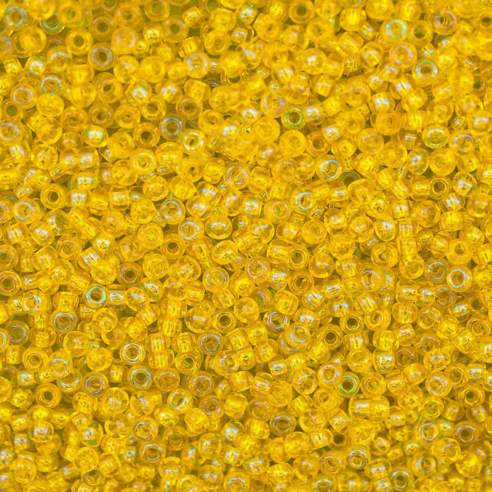 Бисер прозрачный радужный, цвет 81010 желтый | Preciosa