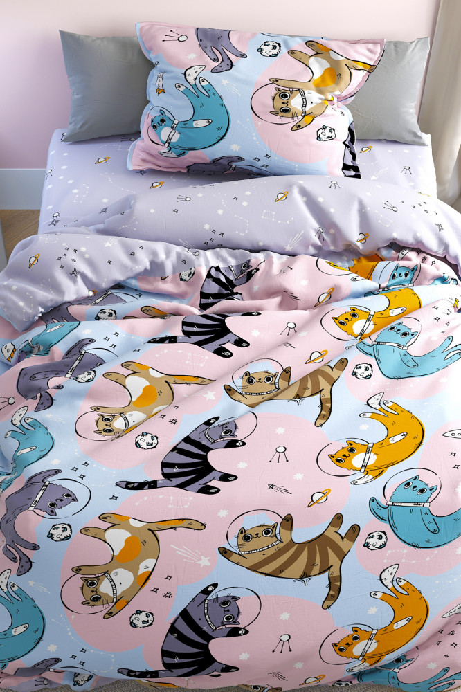Комплект постельного белья «Коты в Космосе» | FREEDom | Pavline