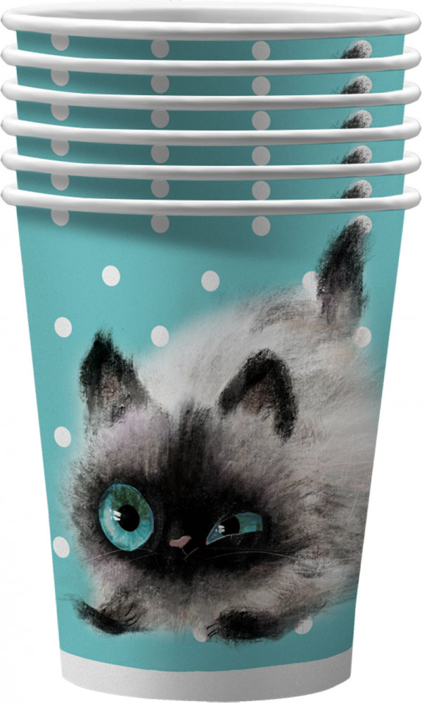 Набор стаканов одноразовых «Кот и рыбка» | Кошки | ND Play