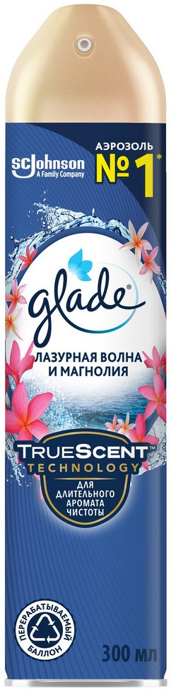 Освежитель воздуха «Лазурная волна и Магнолия» | TrueScent Technology | Glade