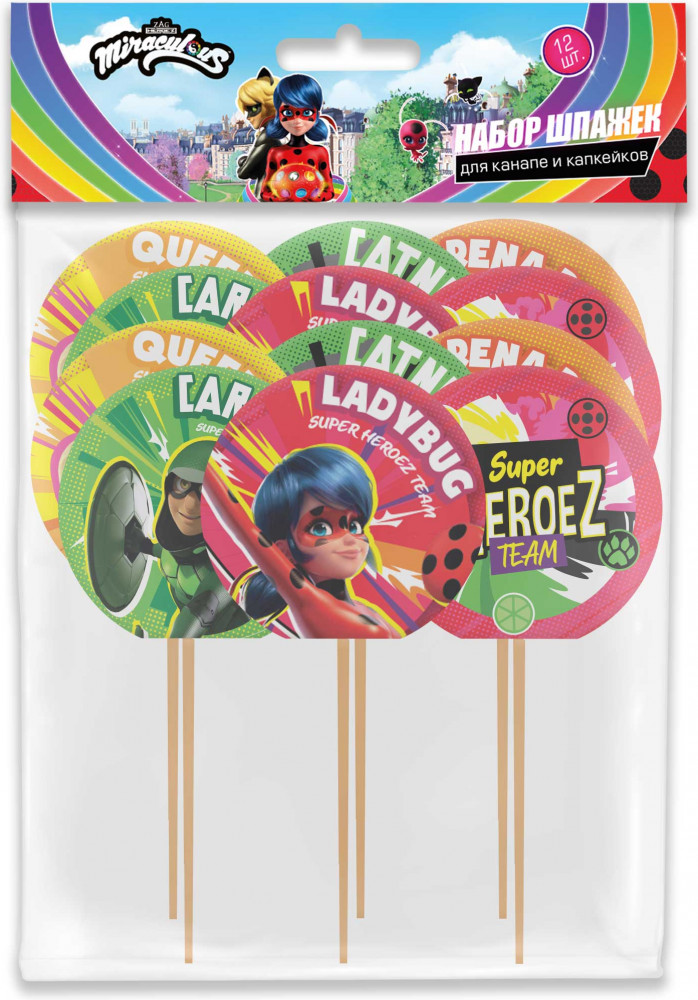 Набор шпажек для канапе и капкейков «Леди Баг и Супер-Кот» | Леди Баг и Супер-Кот | ND Play