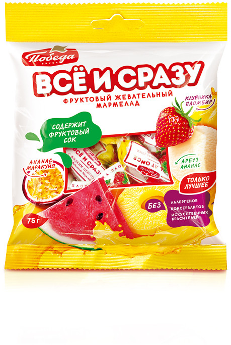 Конфеты желейные с начинкой «Всё и сразу» | Победа