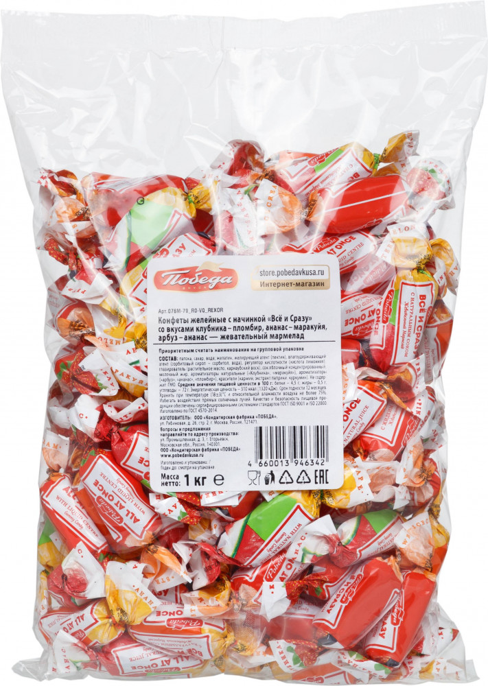 Конфеты желейные с начинкой «Всё и сразу» | Победа